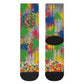 Central African Republic 1958 Crew Socks Leopard Colorful Paint Splatter Patriotic Flag