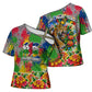 Central African Republic 1958 Cross Shoulder Shirt Leopard Colorful Paint Splatter Patriotic Flag