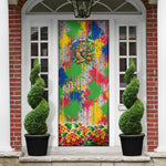 Central African Republic 1958 Door Cover Leopard Colorful Paint Splatter Patriotic Flag