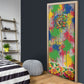 Central African Republic 1958 Door Cover Leopard Colorful Paint Splatter Patriotic Flag