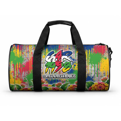 Central African Republic 1958 Duffle Bag Leopard Colorful Paint Splatter Patriotic Flag