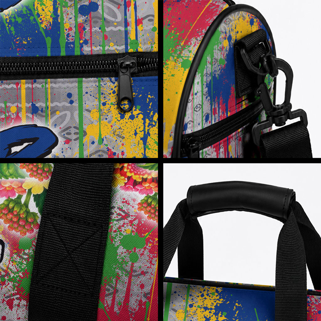 Central African Republic 1958 Duffle Bag Leopard Colorful Paint Splatter Patriotic Flag