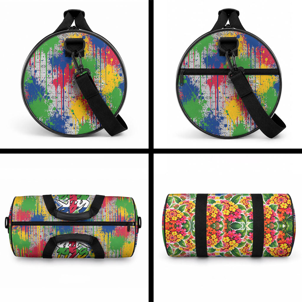 Central African Republic 1958 Duffle Bag Leopard Colorful Paint Splatter Patriotic Flag