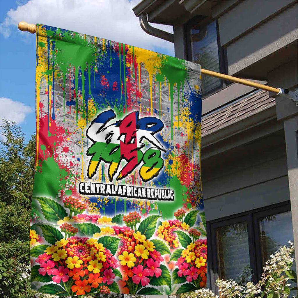 Central African Republic 1958 Garden Flag Leopard Colorful Paint Splatter Patriotic Flag