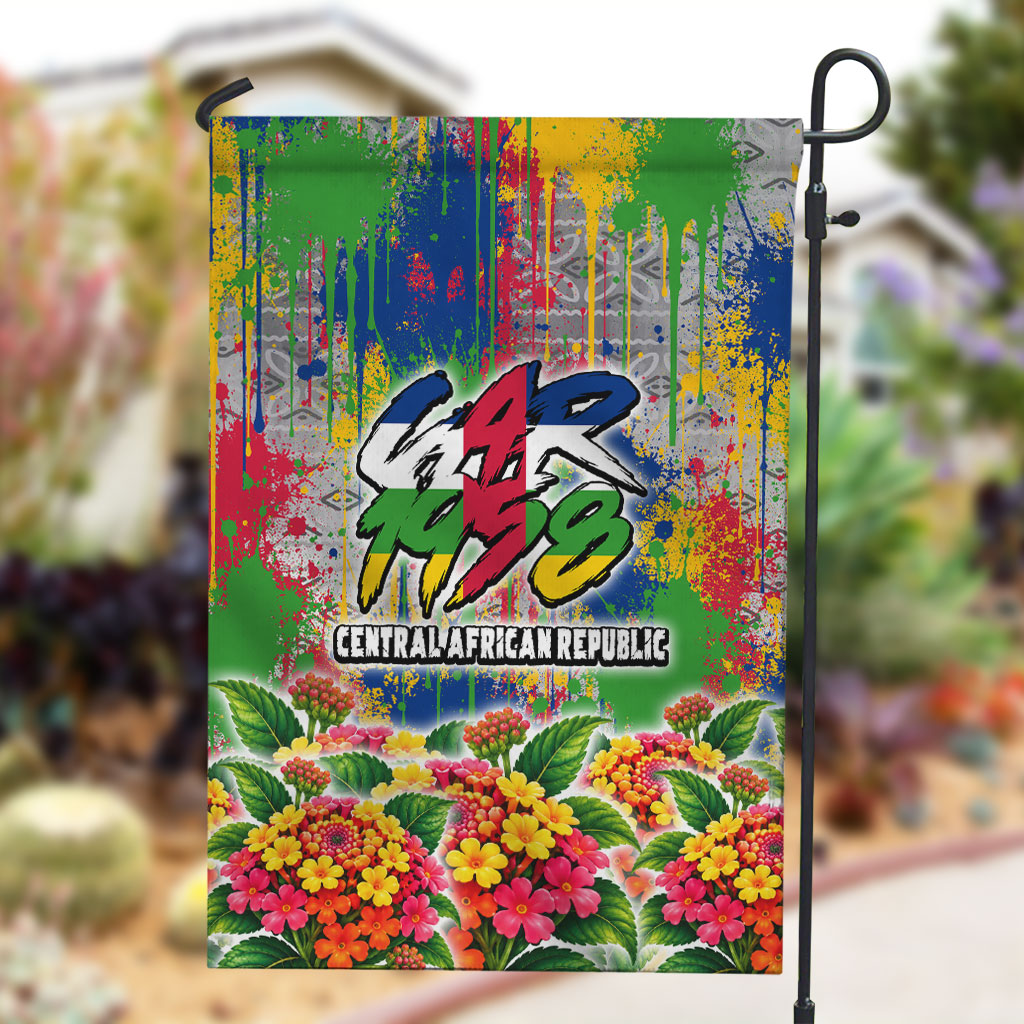 Central African Republic 1958 Garden Flag Leopard Colorful Paint Splatter Patriotic Flag