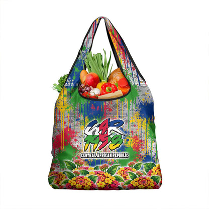 Central African Republic 1958 Grocery Bag Leopard Colorful Paint Splatter Patriotic Flag
