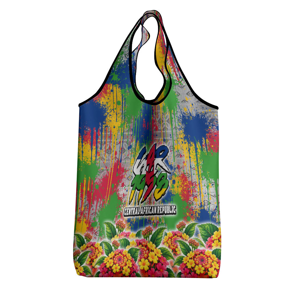 Central African Republic 1958 Grocery Bag Leopard Colorful Paint Splatter Patriotic Flag