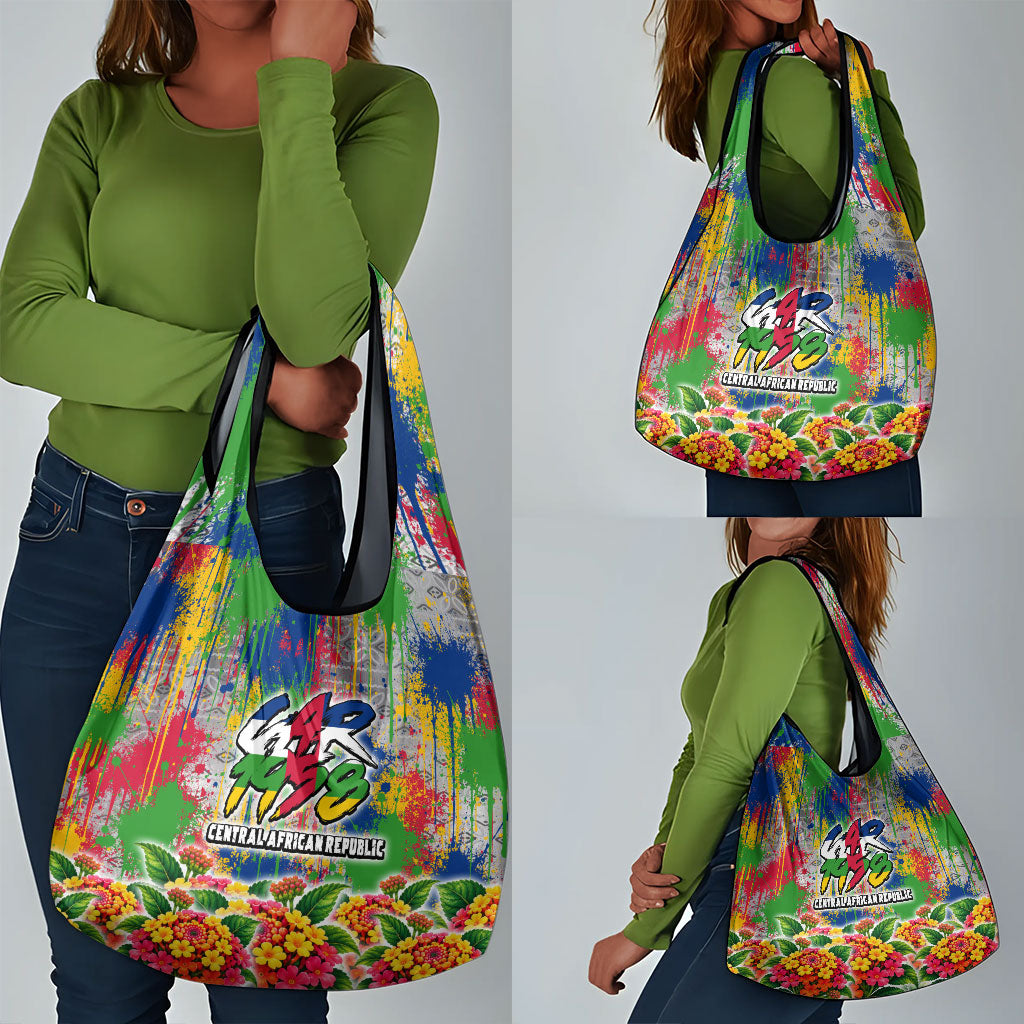 Central African Republic 1958 Grocery Bag Leopard Colorful Paint Splatter Patriotic Flag