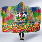 Central African Republic 1958 Hooded Blanket Leopard Colorful Paint Splatter Patriotic Flag