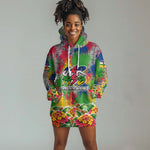Central African Republic 1958 Hoodie Dress Leopard Colorful Paint Splatter Patriotic Flag