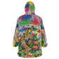 Central African Republic 1958 Kid Wearable Blanket Hoodie Leopard Colorful Paint Splatter Patriotic Flag