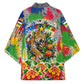 Central African Republic 1958 Kimono Leopard Colorful Paint Splatter Patriotic Flag