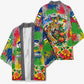 Central African Republic 1958 Kimono Leopard Colorful Paint Splatter Patriotic Flag