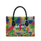 Central African Republic 1958 Leather Bag Leopard Colorful Paint Splatter Patriotic Flag