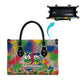 Central African Republic 1958 Leather Bag Leopard Colorful Paint Splatter Patriotic Flag