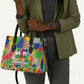 Central African Republic 1958 Leather Bag Leopard Colorful Paint Splatter Patriotic Flag