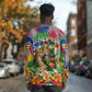 Central African Republic 1958 Long Sleeve Shirt Leopard Colorful Paint Splatter Patriotic Flag