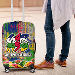 Central African Republic 1958 Luggage Cover Leopard Colorful Paint Splatter Patriotic Flag