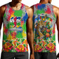 Central African Republic 1958 Men Tank Top Leopard Colorful Paint Splatter Patriotic Flag