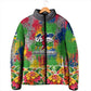 Central African Republic 1958 Padded Jacket Leopard Colorful Paint Splatter Patriotic Flag