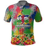 Central African Republic 1958 Polo Shirt Leopard Colorful Paint Splatter Patriotic Flag