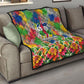 Central African Republic 1958 Quilt Leopard Colorful Paint Splatter Patriotic Flag