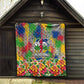 Central African Republic 1958 Quilt Leopard Colorful Paint Splatter Patriotic Flag