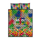 Central African Republic 1958 Quilt Bed Set Leopard Colorful Paint Splatter Patriotic Flag