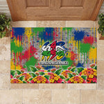 Central African Republic 1958 Rubber Doormat Leopard Colorful Paint Splatter Patriotic Flag