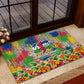 Central African Republic 1958 Rubber Doormat Leopard Colorful Paint Splatter Patriotic Flag