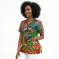 Central African Republic 1958 Scrub Top Leopard Colorful Paint Splatter Patriotic Flag