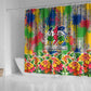 Central African Republic 1958 Shower Curtain Leopard Colorful Paint Splatter Patriotic Flag