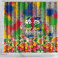 Central African Republic 1958 Shower Curtain Leopard Colorful Paint Splatter Patriotic Flag