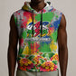 Central African Republic 1958 Sleeveless Hoodie Leopard Colorful Paint Splatter Patriotic Flag