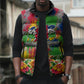 Central African Republic 1958 Sleeveless Puffer Jacket Leopard Colorful Paint Splatter Patriotic Flag