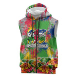 Central African Republic 1958 Sleeveless Zip Hoodie Leopard Colorful Paint Splatter Patriotic Flag