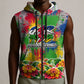Central African Republic 1958 Sleeveless Zip Hoodie Leopard Colorful Paint Splatter Patriotic Flag
