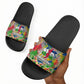 Central African Republic 1958 Slide Sandals Leopard Colorful Paint Splatter Patriotic Flag