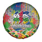 Central African Republic 1958 Spare Tire Cover Leopard Colorful Paint Splatter Patriotic Flag