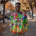 Central African Republic 1958 Sweatshirt Leopard Colorful Paint Splatter Patriotic Flag