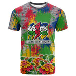 Central African Republic 1958 T shirt Leopard Colorful Paint Splatter Patriotic Flag