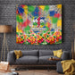Central African Republic 1958 Tapestry Leopard Colorful Paint Splatter Patriotic Flag