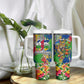 Central African Republic 1958 Tumbler With Handle Leopard Colorful Paint Splatter Patriotic Flag