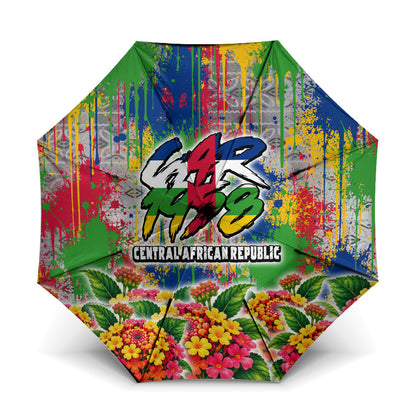 Central African Republic 1958 Umbrella Leopard Colorful Paint Splatter Patriotic Flag