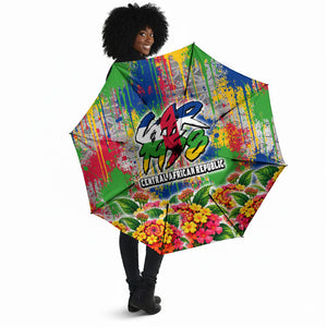 Central African Republic 1958 Umbrella Leopard Colorful Paint Splatter Patriotic Flag