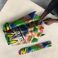 Central African Republic 1958 Umbrella Leopard Colorful Paint Splatter Patriotic Flag