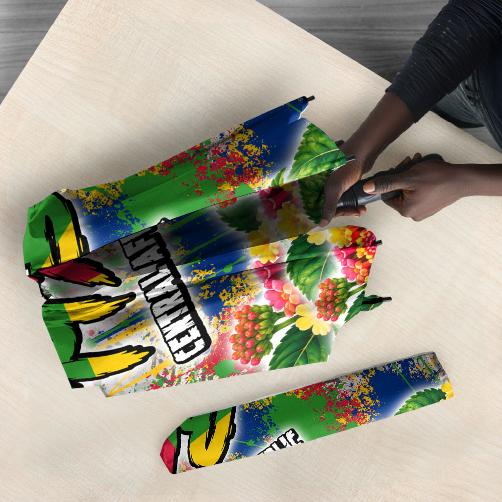 Central African Republic 1958 Umbrella Leopard Colorful Paint Splatter Patriotic Flag