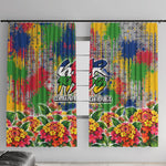 Central African Republic 1958 Window Curtain Leopard Colorful Paint Splatter Patriotic Flag