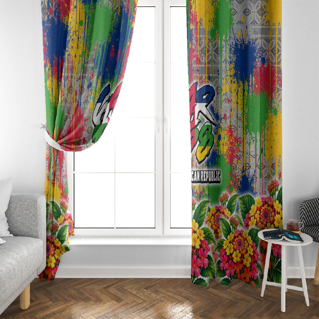 Central African Republic 1958 Window Curtain Leopard Colorful Paint Splatter Patriotic Flag