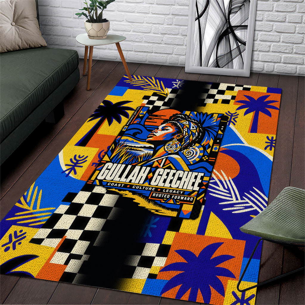 Gullah Geechee African American Area Rug Black History Vibrant Abstract Coastal